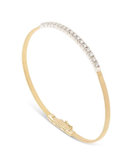 Marco Bicego White 18K Masai Diamond Bar Small Stackable Bracelet