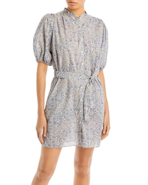 Vanessa Bruno Cotton Paisley Mini Shirt Dress in Blue Lyst UK