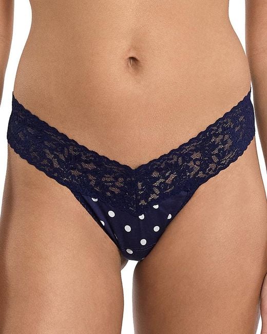 Hanky Panky Blue Printed Supimacotton Low Rise Thong