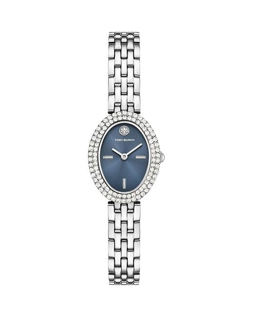 Tory Burch Blue The Oval Watch, 22Mm X 28Mm