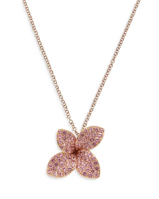 Pasquale Bruni 18k Rose Gold Petit Garden Pink Sapphire Flower Pendant Necklace Lyst - Pink Sapphire Flower Pendant Necklace