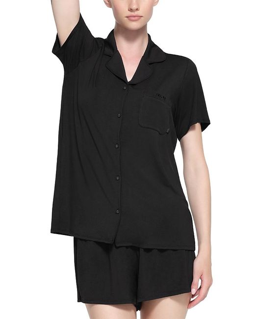 Skims Black Short Sleeve Pajama Set