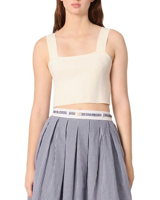 Maje Blue Knit Crop Top