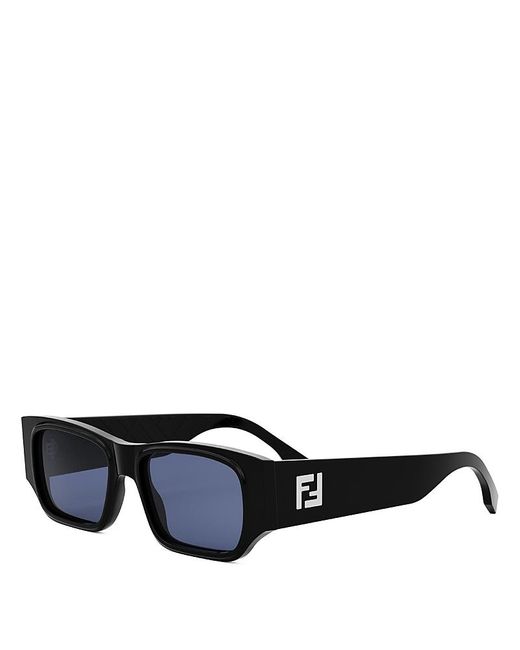 Fendi Blue Ff Squared Rectangular Sunglasses, 54Mm