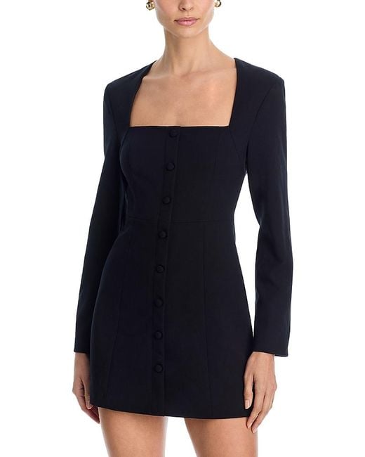 French Connection Whisper Square Neck Long Sleeve Mini Dress in Blue | Lyst French Connection Whisper Square Neck Long Sleeve Mini Dress in Blue | Lyst