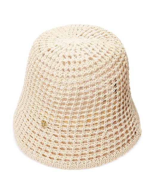 Lele Sadoughi Natural Open Weave Bucket Hat