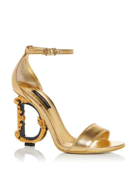 Dolce & Gabbana Leather Women?s D&g Sculpted High Heel Sandals in Light ...