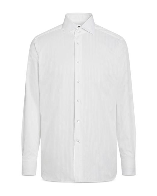 Zegna White Centoventimila Structured Button Front Shirt for men