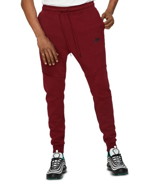 Nike Tech Fleece Jogger Pants in Red for Men - Save 2% - Lyst