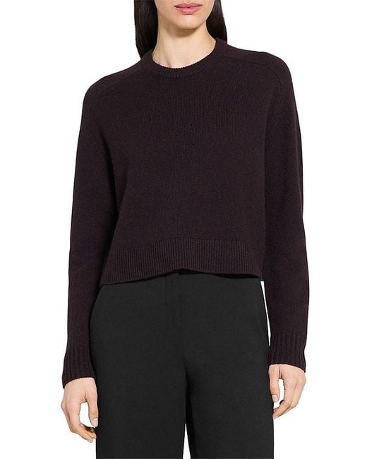 Theory Black Cashmere Cropped Sweater