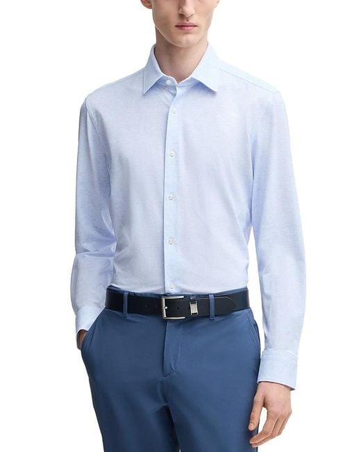 Boss Blue Hank Slim Fit Dress Shirt for men