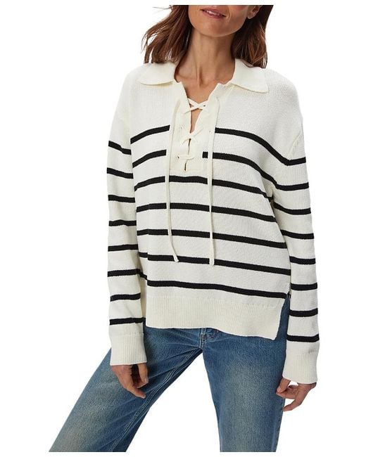 Michael Stars Women's White Adrienne Collared Pullover Sweater
