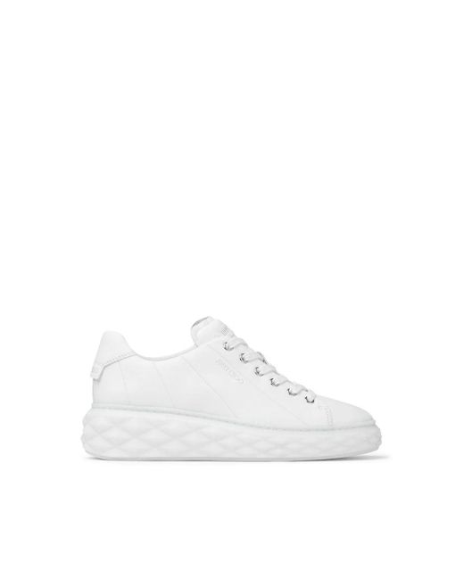 Jimmy Choo Leather Diamond Light Maxi Sneakers in v White (White) | Lyst