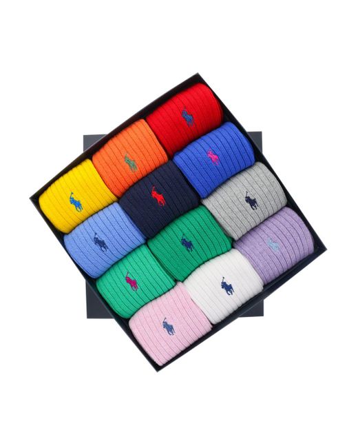 Polo Ralph Lauren Cotton Blend Ribbed Crew Socks Gift Box for Men Lyst