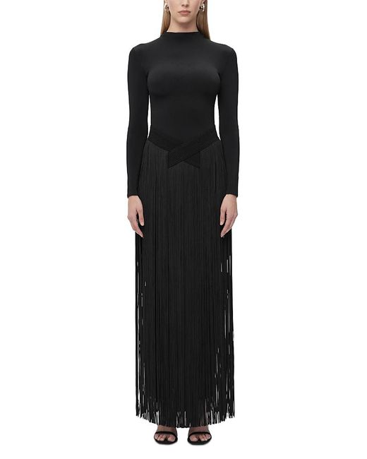 Hervé Léger Black The Sloane Fringe Gown