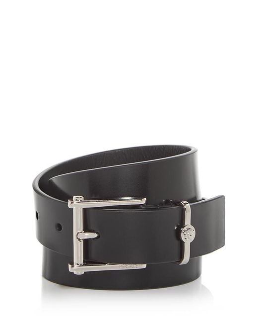 Versace Black Column Leather Belt for men