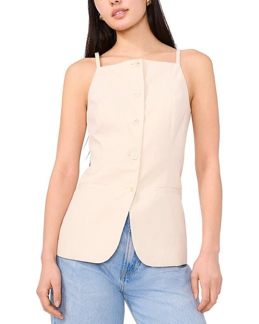 1.STATE Blue Button Front Vest