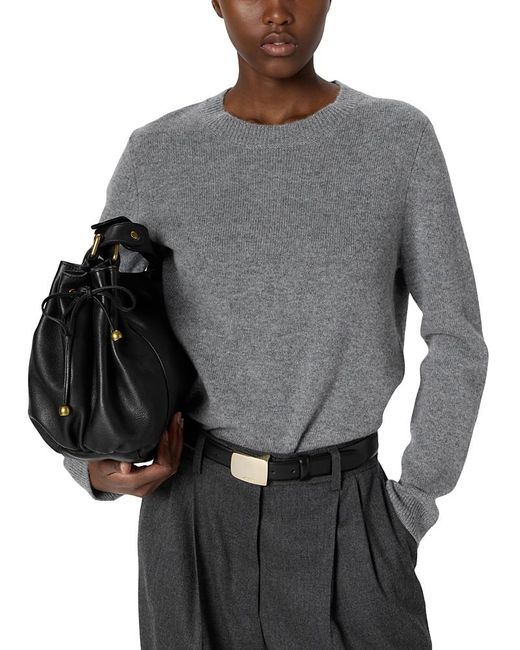 Gerard Darel Gray Emelyne Cashmere Crewneck Sweater