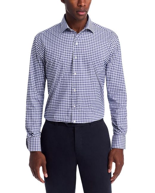 Peter Millar Blue Fairbanks Performance Twill Button Down Shirt for men
