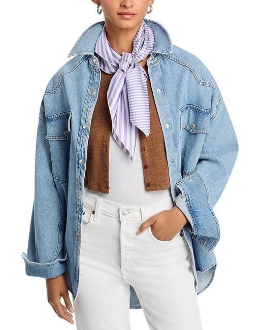Rag & Bone Blue Gia Silk Scarf