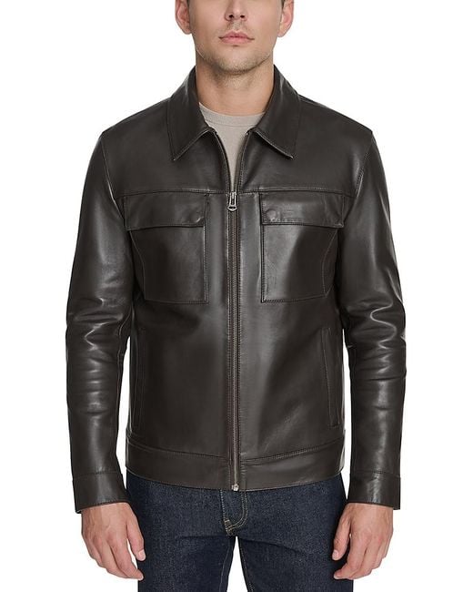 Cole Haan Black Zip Front Jacket for men