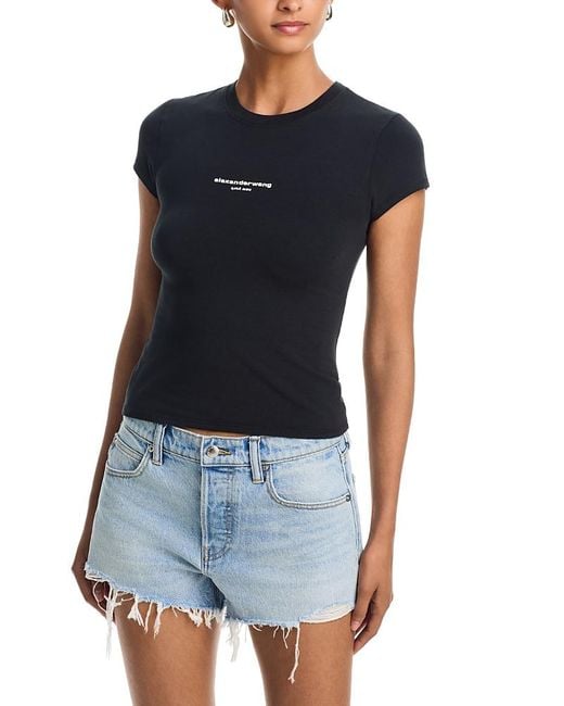 Alexander Wang Black Fitted Logo Tee