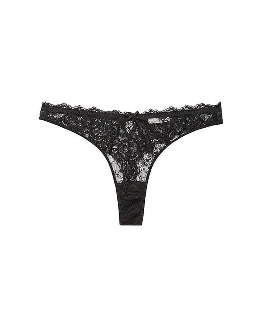 Fleur du Mal Black Bianca Lace Thong