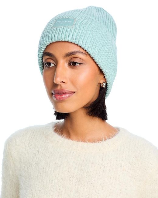 Rag & Bone Blue Blake Beanie Hat