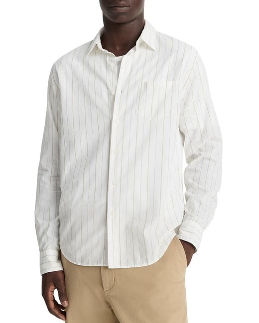 Vince White Chatsworth Striped Button Shirt for men