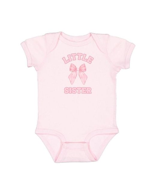 Sweet Wink Pink Sister Bow Short Sleeve Bodysuit