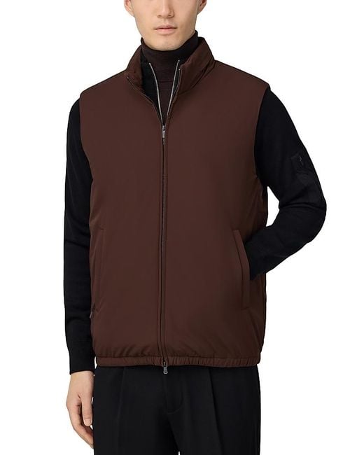 Boggi Brown Padded Tech Vest for men