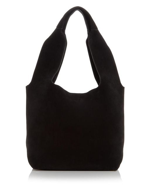 Veronica Beard Black Sling Suede Shoulder Bag