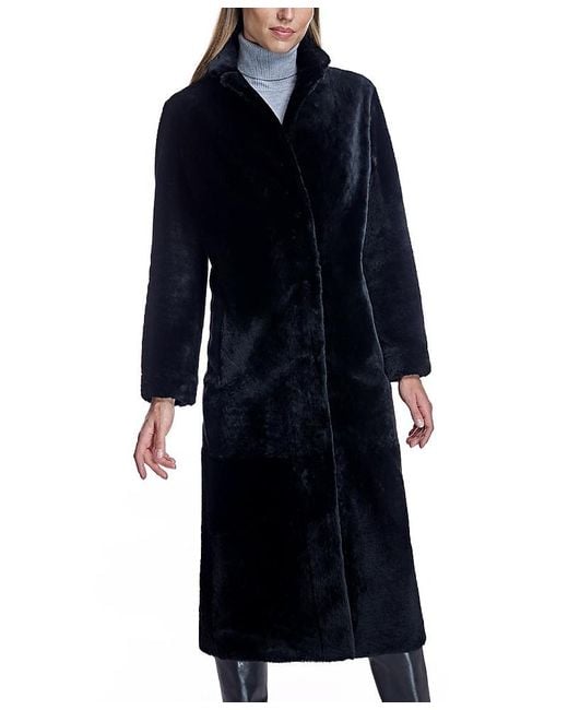 Maximilian Blue Long Shearling Coat