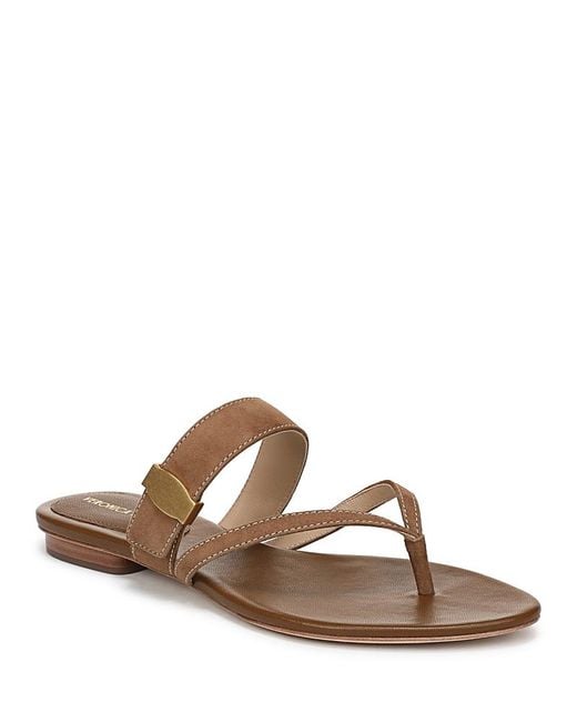 Veronica Beard Brown Salva Dash Flat Sandals