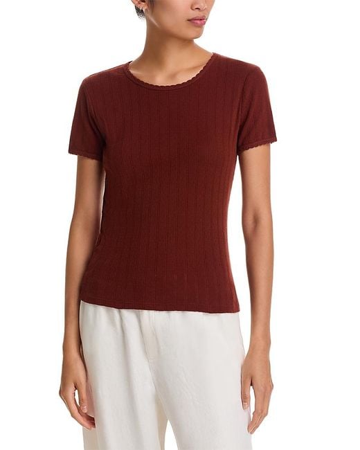 Leset Red Pointelle Tee