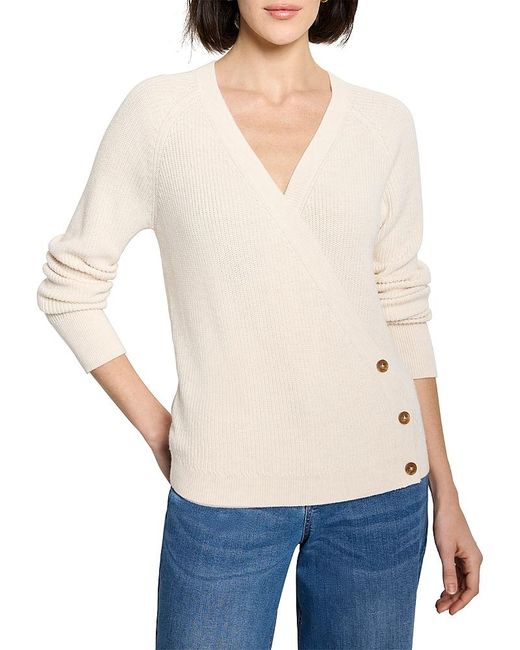 NIC+ZOE White Shaker Stitch Wrap Sweater