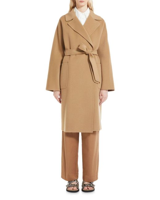 Weekend by Maxmara Wool Rovo Wrap Coat in Camel (Natural) | Lyst