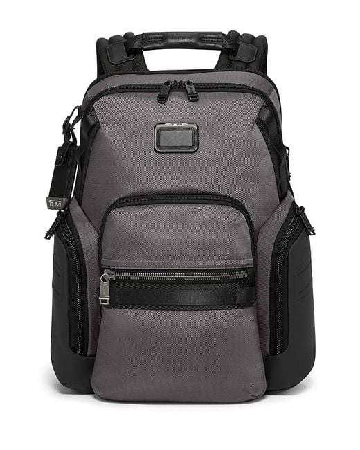 Tumi Black Alpha Bravo Navigation Backpack for men