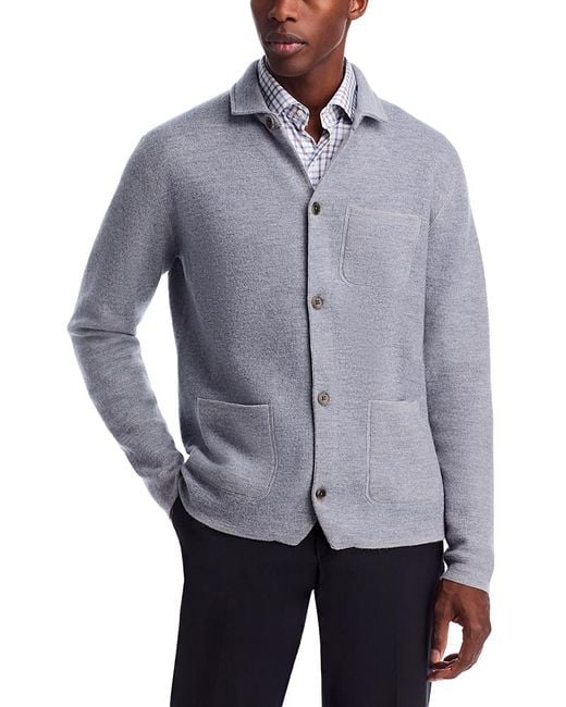 Peter Millar Blue Carson Merino Wool Sweater for men