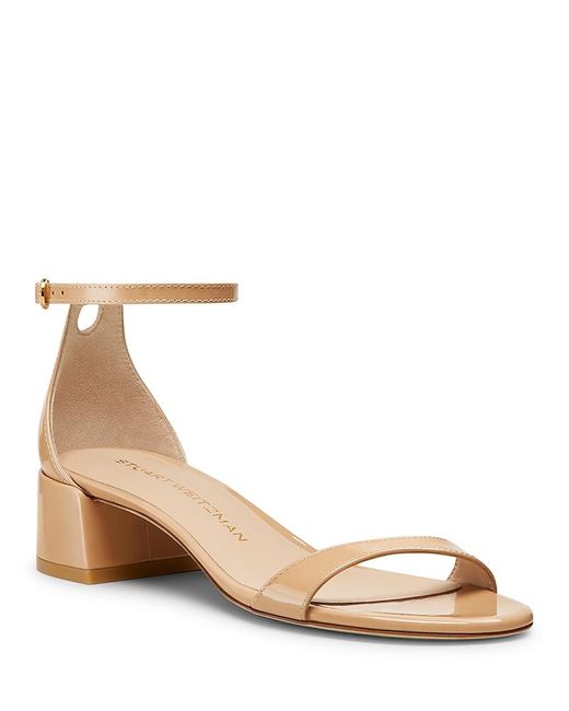 Stuart Weitzman Natural Nudist Block Heel Sandals