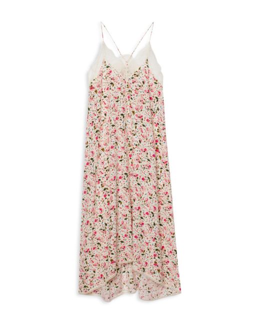 Zadig & Voltaire Risty Floral Silk Maxi Dress in Pink - Lyst