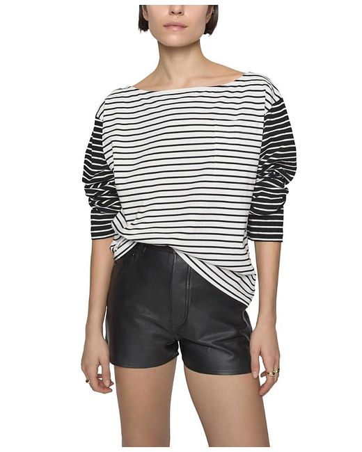 Rebecca Minkoff Black Ruby Stripe Pocket Tee