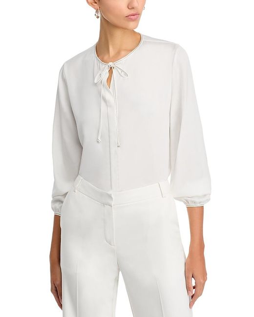 Kobi Halperin White Eliza Stretch Silk Blouse