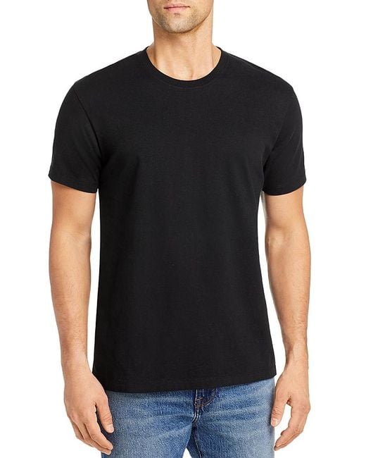 FRAME Black Solid Crewneck Tee for men