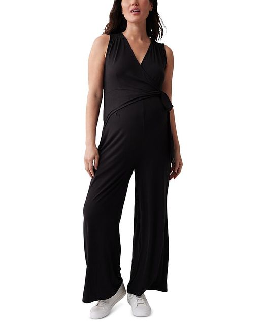Ingrid & Isabel Black Maternity Sleeveless Knit Jumpsuit