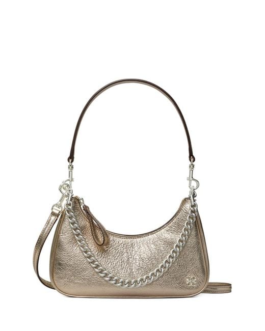 Tory Burch Synthetic 151 Mercer Metallic Small Crescent Bag | Lyst
