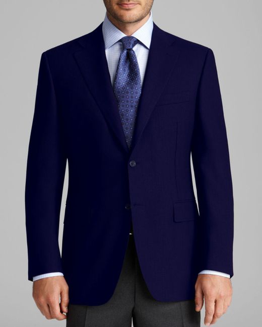 Canali Wool Sport Coat - Classic Fit in Navy (Blue) for Men - Lyst