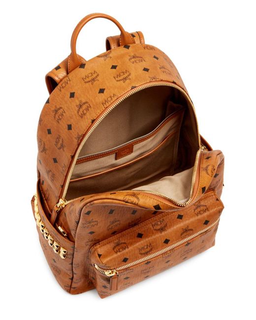 mcm logo backpack