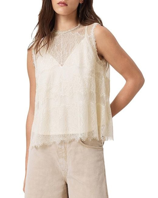 AllSaints Natural Clara Lace Top