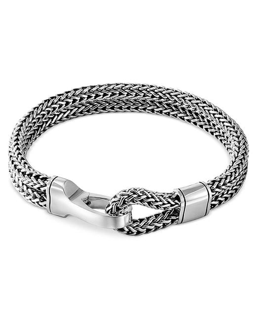 John Hardy Metallic Sterling Double Row Bracelet for men